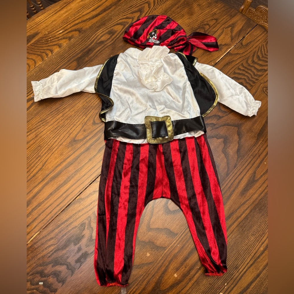 Kids Pirate Costume - Red and Black